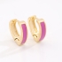OUTAC-0301 BRINCO BANHADO A OURO 18K EM FORMATO DE ARGOLA COM DETALHE ESMALTADO