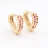 OUTBG-0633 BRINCO BANHADO A OURO 18K EM FORMATO DE CORAÇÃO COM ZIRCÔNIAS