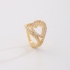 PC-00038 PIERCING BANHADO A OURO 18K COM DESIGN DE CORAÇÕES ENTRELAÇADOS CRAVEJADOS