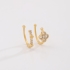 PC-00072 PIERCING DUPLO BANHADO A OURO 18K COM DESIGN LISO E OUTRO CRAVEJADO COM DETALHE EM FLOR