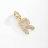 PG-00104 PINGENTE LETRA FOLHEADO A OURO COM CRAVAÇÃO DE ZIRCÔNIAS