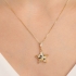 PG-00219 PINGENTE BANHADO A OURO 18K EM ESTRELA COM DETALHES CRAVEJADOS