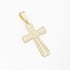 PG-00227 PINGENTE BANHADO A OURO 18K DE CRUZ COM DESIGN LISO E DETALHES EM ALTO RELEVO