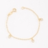 PI-00073 PULSEIRA INFANTIL BANHADA A OURO 18K COM PINGENTES DE CORAÇÃO CRAVEJADOS EM ZIRCÔNIA