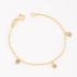 PI-00073 PULSEIRA INFANTIL BANHADA A OURO 18K COM PINGENTES DE CORAÇÃO CRAVEJADOS EM ZIRCÔNIA