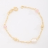 PI-00094 PULSEIRA INFANTIL BANHADA A OURO 18K COM DETALHES EM PÉROLA E PEDRAS COLORIDAS