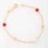 PI-00094 PULSEIRA INFANTIL BANHADA A OURO 18K COM DETALHES EM PÉROLA E PEDRAS COLORIDAS