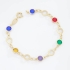 PI-00101 PULSEIRA COM ELOS VAZADOS E PEDRAS COLORIDAS