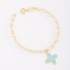 PI-00104 PULSEIRA COM DETALHES EM PÉROLAS E PINGENTE DE FLOR