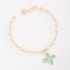 PI-00104 PULSEIRA COM DETALHES EM PÉROLAS E PINGENTE DE FLOR