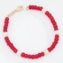 PI-00106 PULSEIRA INFANTIL COM MIÇANGAS VERMELHAS E DETALHES EM PÉROLAS