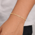 PR-0045 PULSEIRA BANHADA A OURO 18K COM CORRENTE EM ELO GRUMET 3X1 E FECHO LAGOSTA