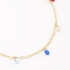 PU-00017 PULSEIRA BANHADA A OURO 18K COM PEDRAS COLORIDAS PENDENTES