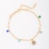 PU-00229 PULSEIRA BANHADA A OURO 18K COM PINGENTE EM ZIRCÔNIAS COLORIDAS