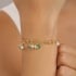 PU-00247 PULSEIRA ELOS EM CORAÇÃO E PINGENTES DE CRISTAIS GOTAS E DETALHES DE PÉROLAS