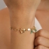 PU-00247 PULSEIRA ELOS EM CORAÇÃO E PINGENTES DE CRISTAIS GOTAS E DETALHES DE PÉROLAS