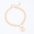 PU-00258-PULSEIRA DUPLA COM ELOS E PINGENTE DE CORAÇÃO