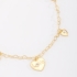 PU-00268 PULSEIRA BANHADA A OURO 18K COM CORRENTE ELO DELICADO E PINGENTES EM FORMATO DE CORAÇÃO