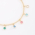 PU-00288 PULSEIRA BANHADA A OURO 18K COM PINGENTES DE PONTOS DE LUZ COLORIDOS