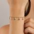 PU-00288 PULSEIRA BANHADA A OURO 18K COM PINGENTES DE PONTOS DE LUZ COLORIDOS