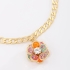 PU-00297 PULSEIRA DE FLOR COM ZIRCÔNIA, CORRENTE ELO GRUMET