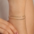 PU-00491-PULSEIRA DUPLA COM ELOS LAPIDADOS E CORRENTE ESTILO FITA LAMINADA