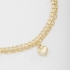PU-00594 PULSEIRA DUPLA COM ELOS E PINGENTE DE CORAÇÃO 
