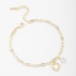 PU-00604 PULSEIRA BANHADA A OURO 18K COM CORRENTE DE ELOS EM FORMATO DE CORAÇÃO