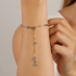 PU-00682 PULSEIRA COM DETALHES DE PEDRAS E PINGENTE DE CORAÇÃO EM ZIRCÔNIAS COLORIDAS