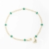 PU-00682 PULSEIRA COM DETALHES DE PEDRAS E PINGENTE DE CORAÇÃO EM ZIRCÔNIAS COLORIDAS
