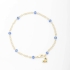 PU-00682 PULSEIRA COM DETALHES DE PEDRAS E PINGENTE DE CORAÇÃO EM ZIRCÔNIAS COLORIDAS