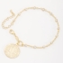 PU-00708 PULSEIRA COM DETALHES EM PÉROLAS E MEDALHA RELIGIOSA