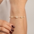 PU-00725 PULSEIRA BANHADA A OURO 18K COM PÉROLAS BARROCAS AO LONGO DA CORRENTE