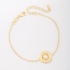 PU-00853 PULSEIRA BANHADA A OURO 18K COM PINGENTE REDONDO TEXTURIZADO EM PÉROLA