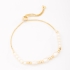 PU-00885 PULSEIRA BANHADA A OURO 18K REGULÁVEL COM PÉROLAS E DETALHES EM CANUTILHO