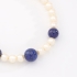PU-00953 PULSEIRA COM PÉROLAS E PEDRAS NATURAIS EM TONS DE AZUL