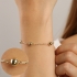 PU-00975 PULSEIRA BANHADA A OURO 18K COM ESFERAS E ELOS ALONGADOS
