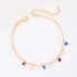 PU-01002 PULSEIRA BANHADA A OURO 18K COM CORRENTE DE ELOS E PINGENTES EM CRISTAIS COLORIDOS