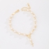 PU-01033 -PULSEIRA BANHADA A OURO 18K COM PÉROLAS E PINGENTE RELIGIOSO COM MEDALHA