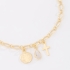 PU-01038 -PULSEIRA BANHADA A OURO 18K COM ELOS TRABALHADOS E PINGENTES DE SÃO BENTO