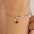 PU-01057-PULSEIRA COM PINGENTE DE CEREJA CRAVEJADA EM ZIRCÔNIAS