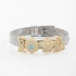 PUM-00657 PULSEIRA EM MALHA METÁLICA COM PINGENTES PET EM ZIRCÔNIAS