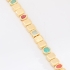 PX-0090 PULSEIRA BANHADA A OURO 18K COM ELOS GEOMÉTRICOS E DETALHES EM PEDRAS COLORIDAS