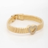 PX-0108 PULSEIRA BANHADA A OURO 18K ARTICULADA E PINGENTE DE CORAÇÃO CRAVEJADO