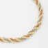 PXM-0119-PULSEIRA BANHADA A OURO 18K EM CORDÃO BAIANO COM DETALHES EM TRÊS TONS