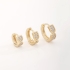TAC-0034 TRIO DE ARGOLA COM DETALHES GEOMÉTRICOS CRAVEJADOS EM ZIRCÔNIAS