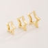 TAC-0115 TRIO DE ARGOLAS BANHADOS A OURO 18K EM FORMATO DE ESTRELA