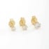 TBF-00007 TRIO DE BRINCOS BANHADOS A OURO 18K EM ZIRCÔNIA