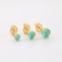 TBF-00008 TRIO DE BRINCOS BANHADOS A OURO 18K COM PEDRAS EM FORMATO DE CORAÇÃO