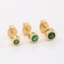 TBF-0043 TRIO DE BRINCOS BANHADOS A OURO 18K COM PEDRAS REDONDAS